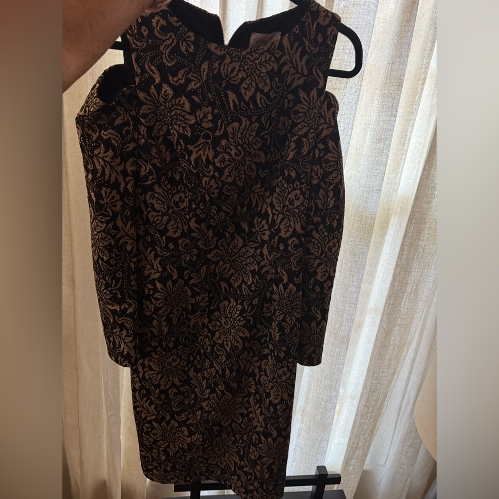 Elegant Black and Gold Floral Dress